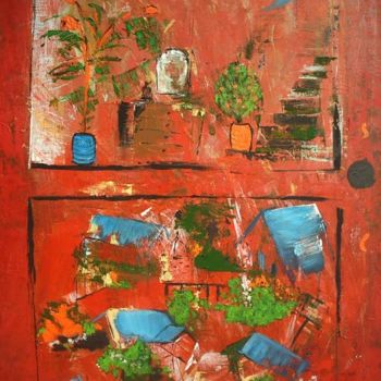 Painting titled "Porte ouverte" by Rosiane Priam, Original Artwork