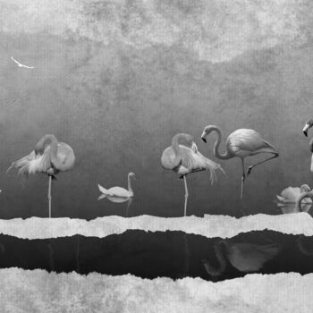 Digital Arts titled "Flamingo" by Rosie Daswani, Original Artwork, Digital Collage