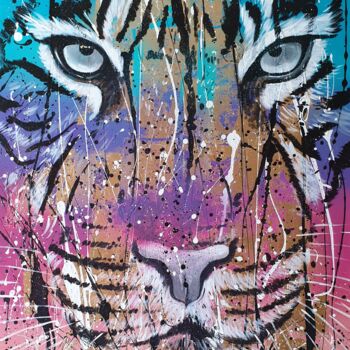 Painting titled "Panthera Tigris" by Roswitha Tretter-Geiger (Rosie Tretter), Original Artwork, Acrylic