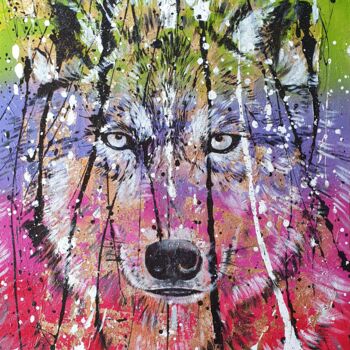 Painting titled "Canis Lupus" by Roswitha Tretter-Geiger (Rosie Tretter), Original Artwork, Acrylic