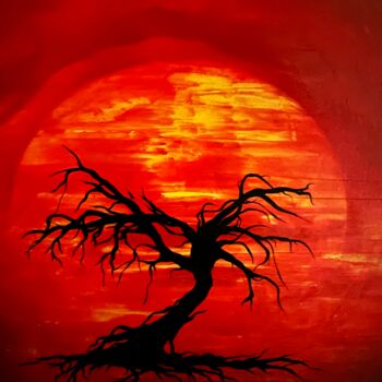 Pintura intitulada "My Sun Trees of Lif…" por Rosie Walter, Obras de arte originais, Acrílico