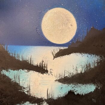 Peinture intitulée "The Dark Moon One" par Rosie Walter, Œuvre d'art originale, Acrylique
