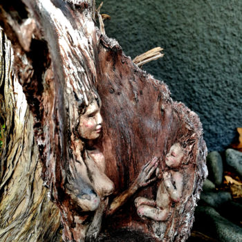 Sculpture titled "Mother nature" by Rosina Gaudio, Original Artwork, Wood