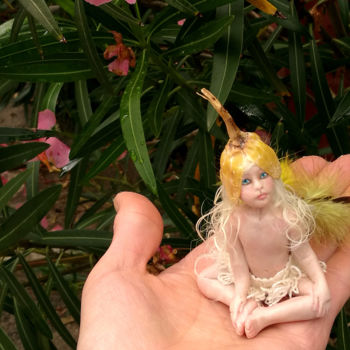 Sculpture titled "Fairy" by Rosina Gaudio, Original Artwork, Mixed Media