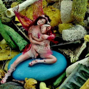Γλυπτική με τίτλο "Mother Child" από Rosina Gaudio, Αυθεντικά έργα τέχνης, Άλλος