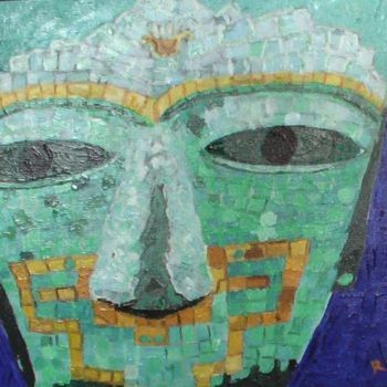 제목이 "masque mexicain"인 미술작품 Rosine Ammendola로, 원작, 기름