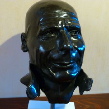 Sculpture intitulée "Yanis Varoufakis" par Rosita Allinckx, Œuvre d'art originale, Bronze