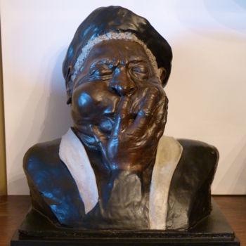 Sculpture titled "Dizzy Gillespie" by Rosita Allinckx, Original Artwork, Plaster