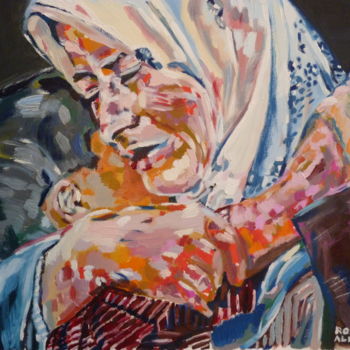 Schilderij getiteld "Tears of war" door Rosita Allinckx, Origineel Kunstwerk, Olie