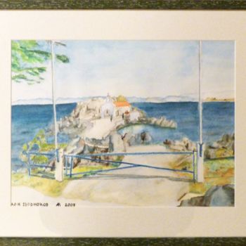 Painting titled "Chios series: Ag-Is…" by Rosita Allinckx, Original Artwork, Watercolor Mounted on Other rigid panel