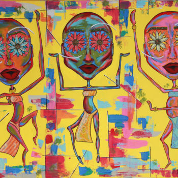 Peinture intitulée "Danse, danse, danse" par Rosita, Œuvre d'art originale, Acrylique