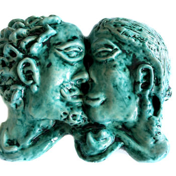 「Lovers kiss」というタイトルの彫刻 Rossana Leonardiによって, オリジナルのアートワーク