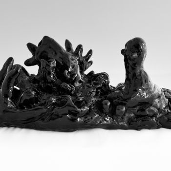Sculpture intitulée "Marine rock (Black…" par Rossana Leonardi, Œuvre d'art originale