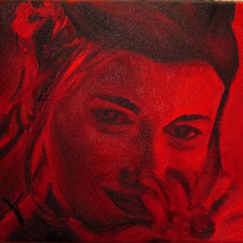 Peinture intitulée "Me in rosso" par Anthea, Œuvre d'art originale