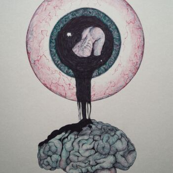 Peinture intitulée "Pupille" par Rossella Mercedes, Œuvre d'art originale, Crayon