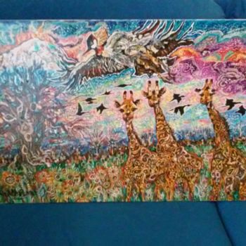 Pittura intitolato "l'albero della vita" da Rossella Quebella, Opera d'arte originale