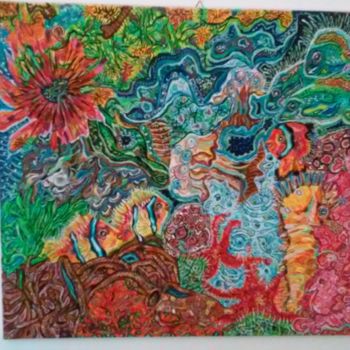 Painting titled "esplosione di color…" by Rossella Quebella, Original Artwork