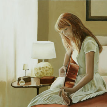 Peinture intitulée "Alla chitarra 70x50" par Rossella Buscemi, Œuvre d'art originale, Huile