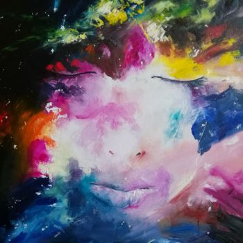 Peinture intitulée "THE FACE OF THE UNI…" par Rosa Nardella, Œuvre d'art originale, Acrylique