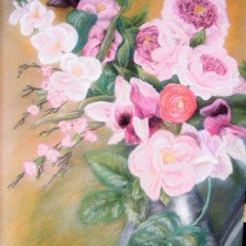 Peinture intitulée "Bouquet rose" par Michèle Rossetto, Œuvre d'art originale