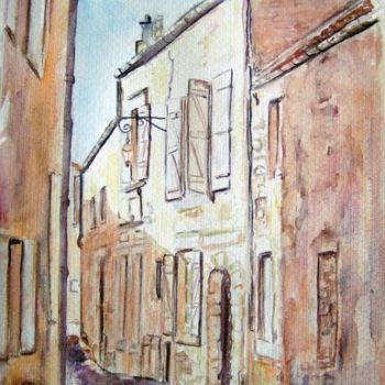 Peinture intitulée "La rue Gouthière (C…" par Michèle Rossetto, Œuvre d'art originale
