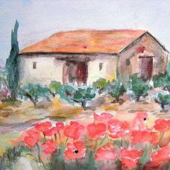 Pintura titulada "La maison de Leslie" por Michèle Rossetto, Obra de arte original