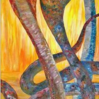 Painting titled "Bouquet de cobras" by Michèle Rossetto, Original Artwork