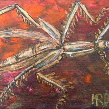 Peinture intitulée "Locuste doré" par Michèle Rossetto, Œuvre d'art originale