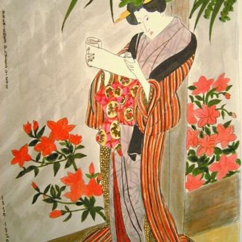 Pittura intitolato "Première pluie d'été" da Michèle Rossetto, Opera d'arte originale
