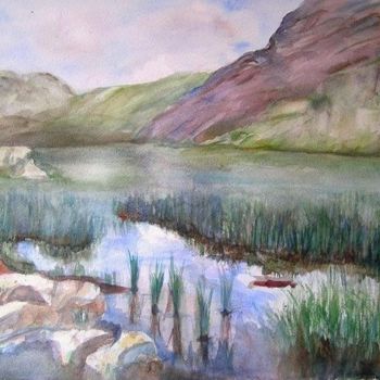 Peinture intitulée "Lac Breson" par Michèle Rossetto, Œuvre d'art originale