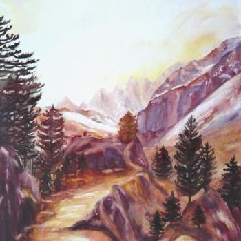Painting titled "Pyrénées" by Michèle Rossetto, Original Artwork