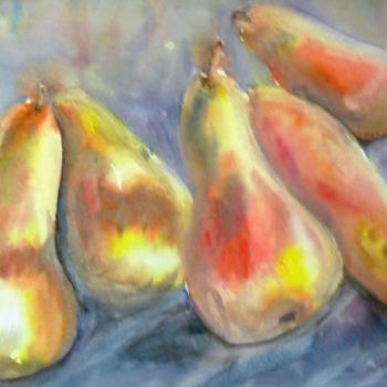 Painting titled "Poires Abates" by Michèle Rossetto, Original Artwork
