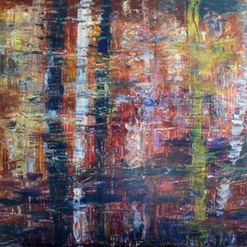 Peinture intitulée "reflets d'automne" par Michèle Rossetto, Œuvre d'art originale, Huile