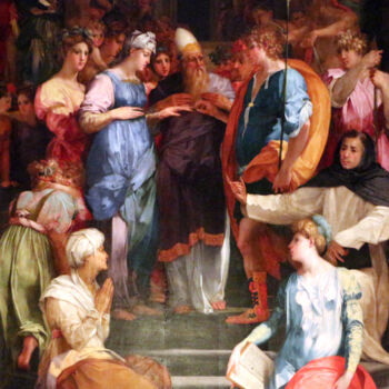 Painting titled "Marriage of the Vir…" by Rosso Fiorentino, Original Artwork, Oil