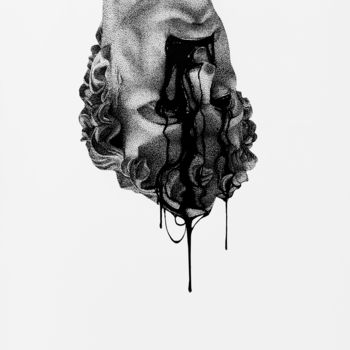 Dibujo titulada "Black thoughts in i…" por Rostislaw Tsarenko, Obra de arte original, Tinta