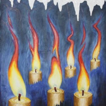 Painting titled "The heat of candles…" by Rostotskiy, Original Artwork
