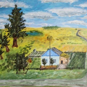 Peinture intitulée "Village Paradise" par Rostotskiy, Œuvre d'art originale