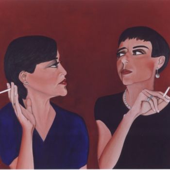 Malerei mit dem Titel "Divas" von Francesca Rota-Loiseau, Original-Kunstwerk, Öl