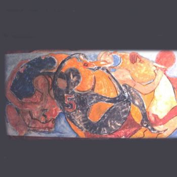 Pittura intitolato "cavalieri in lotta" da Jbarsciglié, Opera d'arte originale