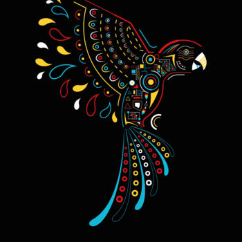 Arte digital titulada "Perroquet Ara" por Thibaud Metras, Obra de arte original, Trabajo Digital 2D