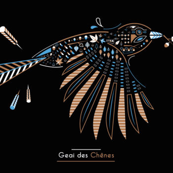 Digitale Kunst getiteld "Geai des Chênes" door Thibaud Metras, Origineel Kunstwerk, 2D Digital Work