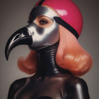 Arte digital titulada "Latex Masquerade II" por Rouge De Joie, Obra de arte original, Imagen generada por IA