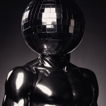 Digitale Kunst getiteld "Latex Disco Ball VI" door Rouge De Joie, Origineel Kunstwerk, AI gegenereerde afbeelding