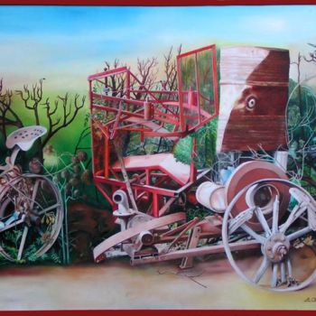 Painting titled "agricole" by André Chavanne, Original Artwork, Oil