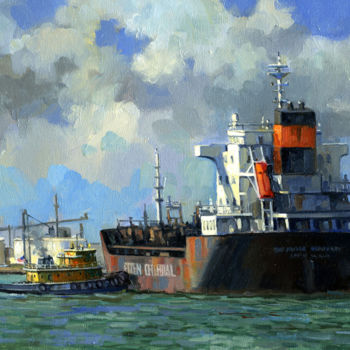 Painting titled "philadelphia-port.j…" by Dino Sistilli, Original Artwork, Oil