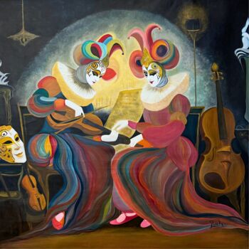 Pintura intitulada "Venetian Serenade" por Roula Chreim, Obras de arte originais, Acrílico