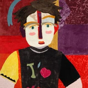 Textile Art titled "I love you" by Katherine Roumanoff, Original Artwork, Collages
