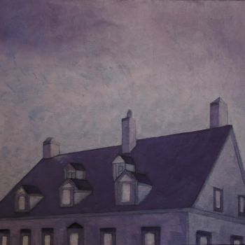 Pintura intitulada "Maison et toit, nui…" por Jean Daniel Rousseau, Obras de arte originais, Acrílico