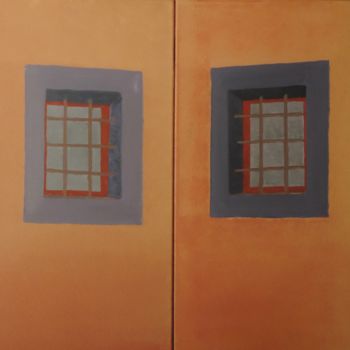 Painting titled "diptyque fenêtre et…" by Jean Daniel Rousseau, Original Artwork, Acrylic