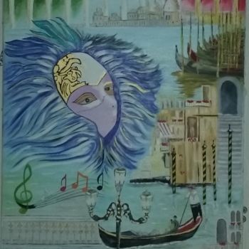 Ζωγραφική με τίτλο "Venise" από Jean Paul Rousseau, Αυθεντικά έργα τέχνης, Λάδι